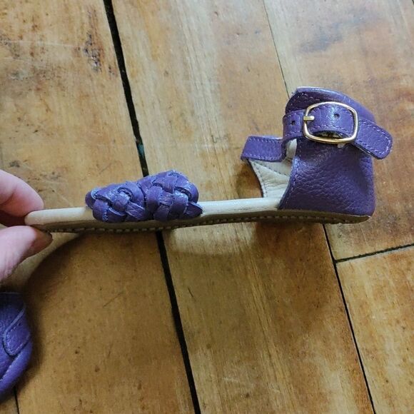 Monkey Feet Sandals Purple Braided Size 2 To 3 Years Spring Easter Leather - Picture 6 of 10